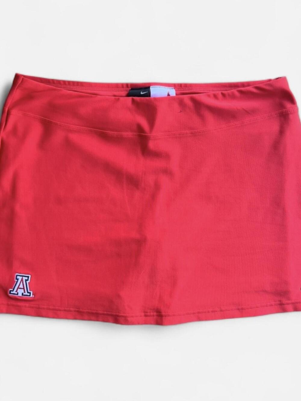 Nike "A" Red Mid-Rise Mini Skort